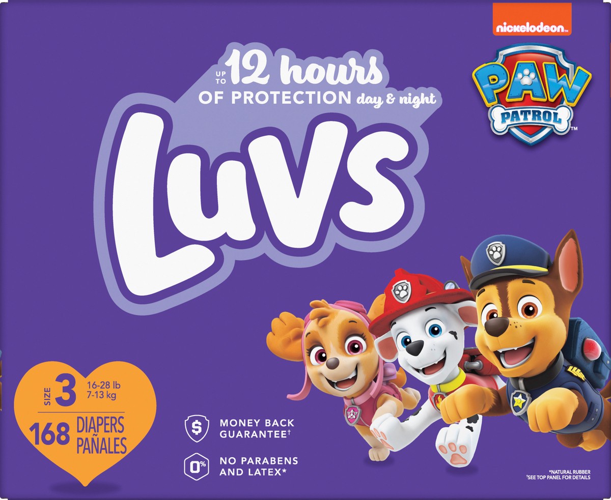 slide 3 of 8, Luvs Diapers Size 3 168 Count, 168 ct