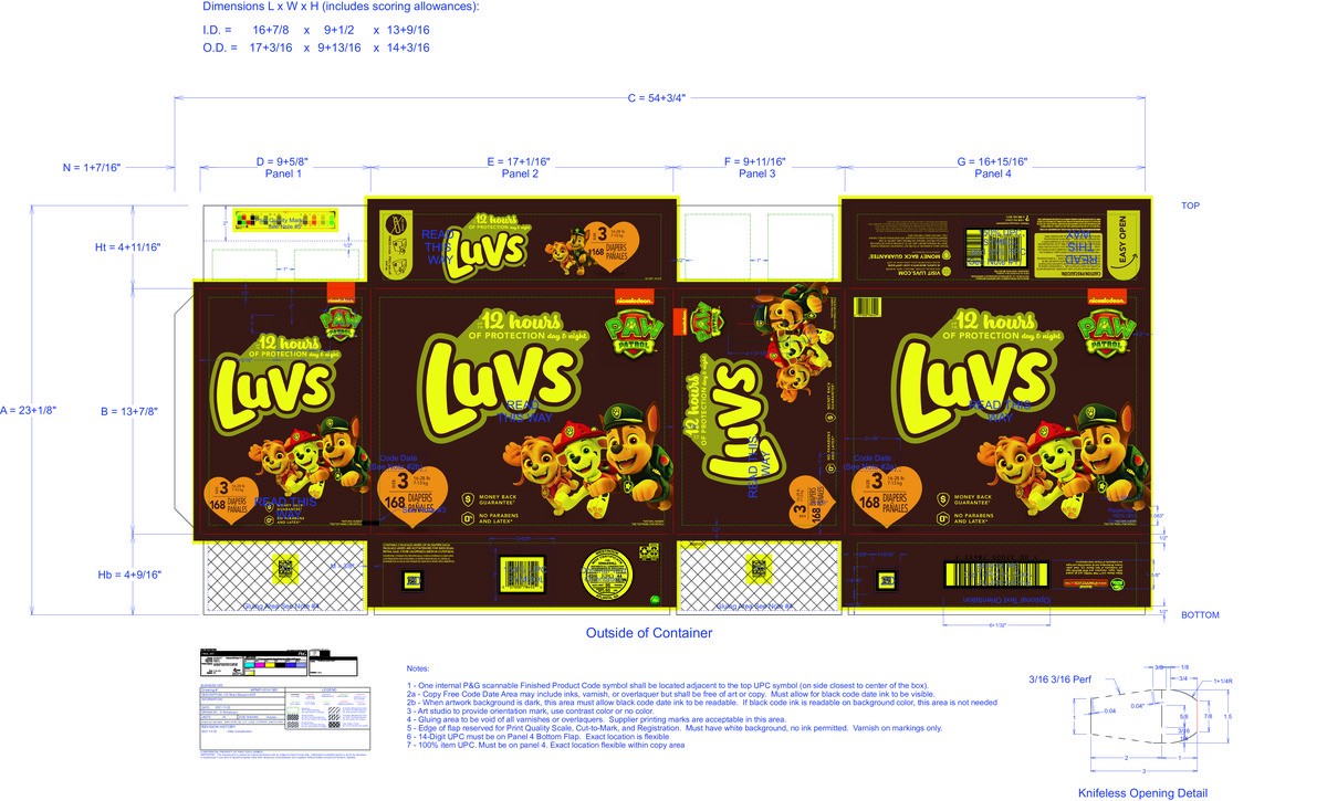 slide 8 of 8, Luvs Diapers Size 3 168 Count, 168 ct