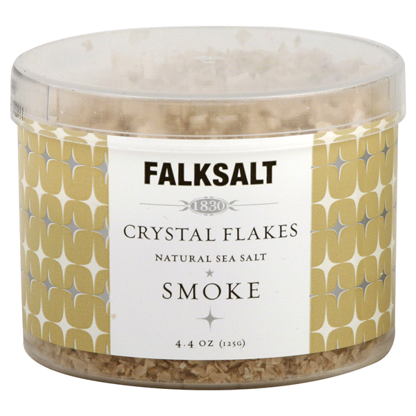 slide 1 of 1, Falksalt Crystal Flakes Natural Smoke Flavored Sea Salt, 4.4 oz