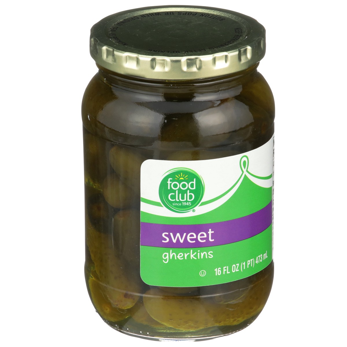 slide 8 of 9, Food Club Sweet Gerkin Pickles, 16 oz