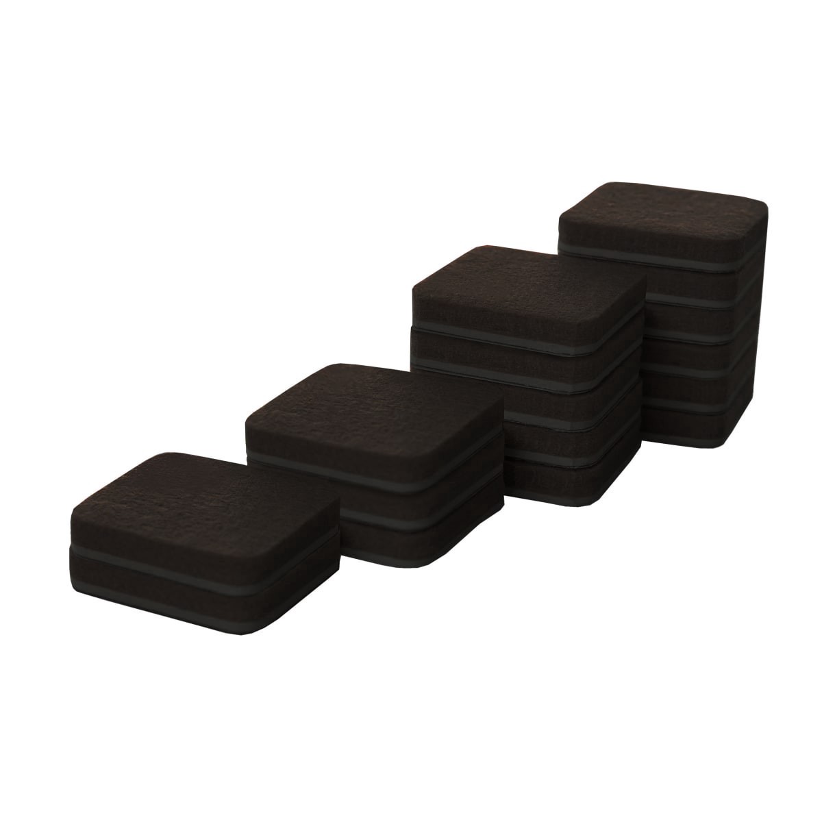 slide 1 of 29, Super Sliders 1" Square Heavy-Duty Felt Furniture Pads for Hardwood, Brown, 16 ct