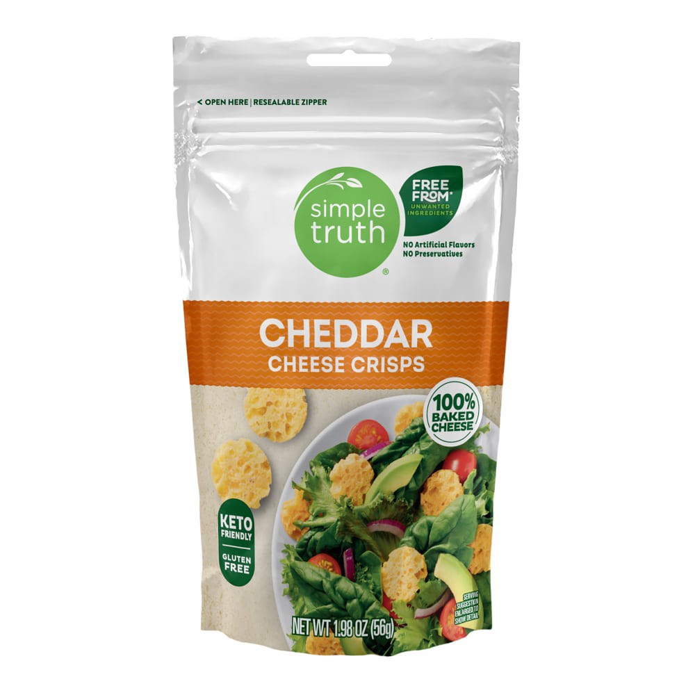 slide 1 of 5, Simple Truth® Cheddar Cheese Crisps, 1.98 oz