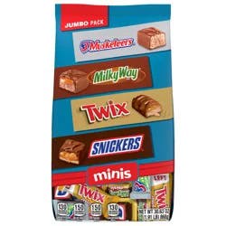 Mars SNICKERS, TWIX, MILKY WAY & 3 MUSKETEERS Minis Chocolate Candy Bars Variety Jumbo Pack, 30.63 Oz Bulk Bag