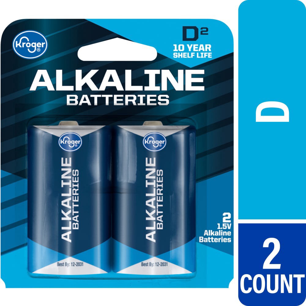 slide 2 of 2, Kroger D 1.5-Volt Alkaline Batteries, 2 ct