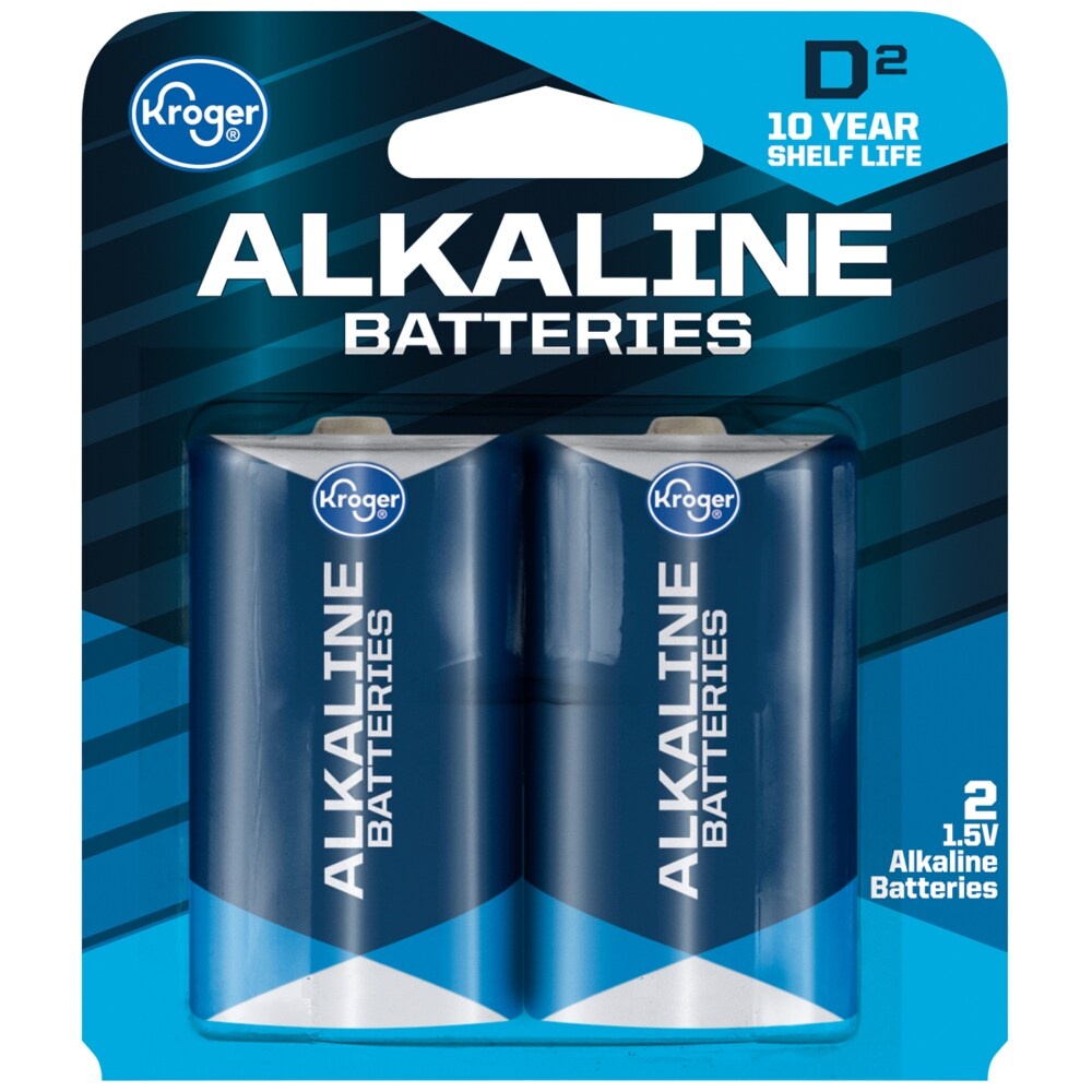 slide 1 of 1, Kroger D 1.5-Volt Alkaline Batteries, 2 ct