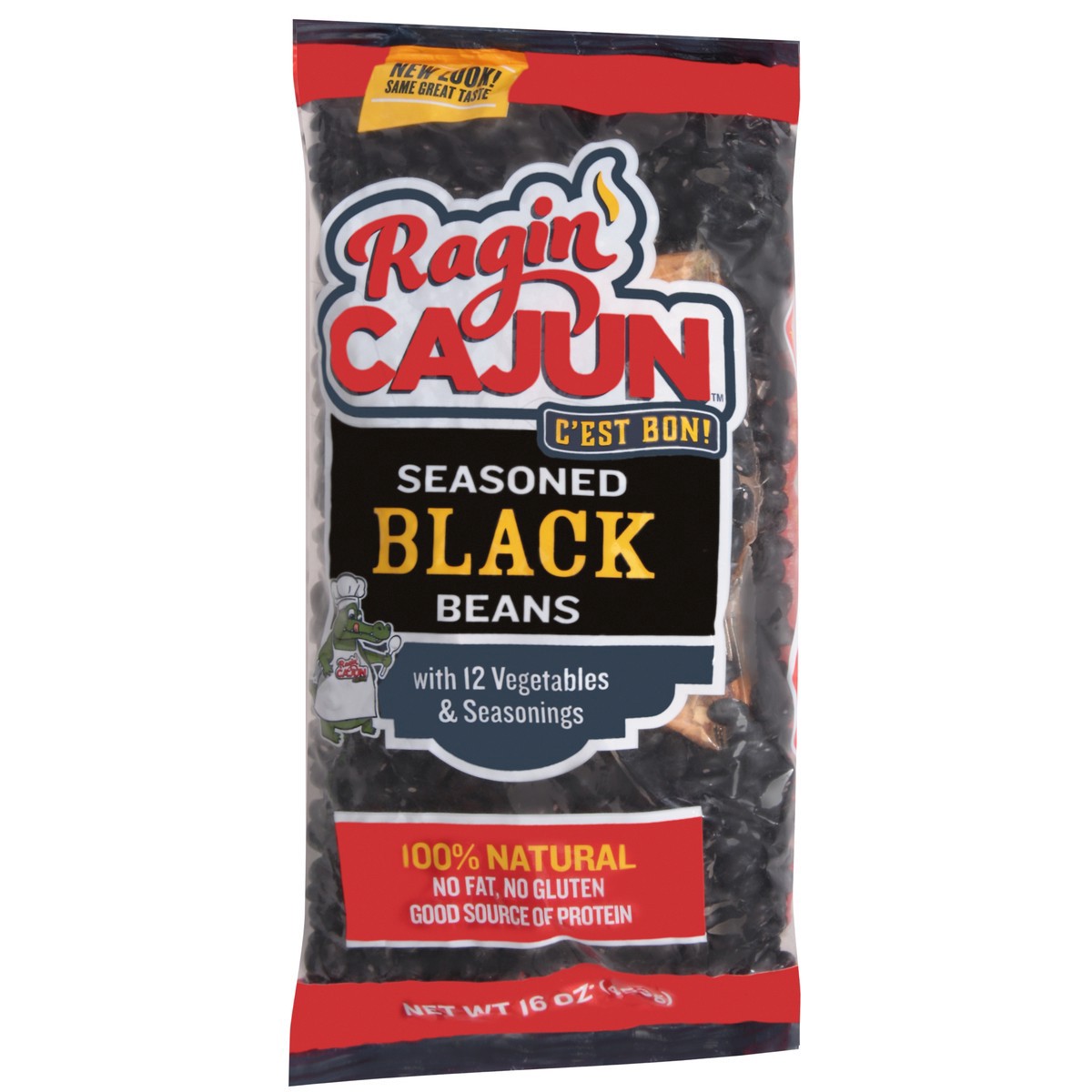 slide 2 of 9, Ragin' Cajun Fixin's Seasoned Black Beans 16 oz, 16 oz