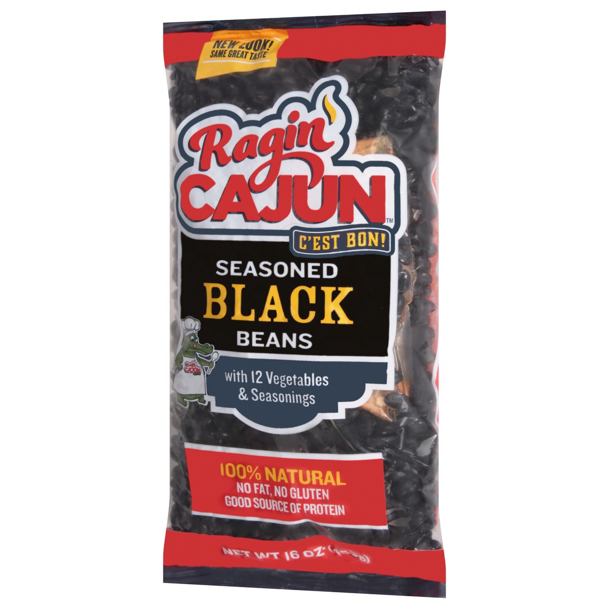 slide 3 of 9, Ragin' Cajun Fixin's Seasoned Black Beans 16 oz, 16 oz