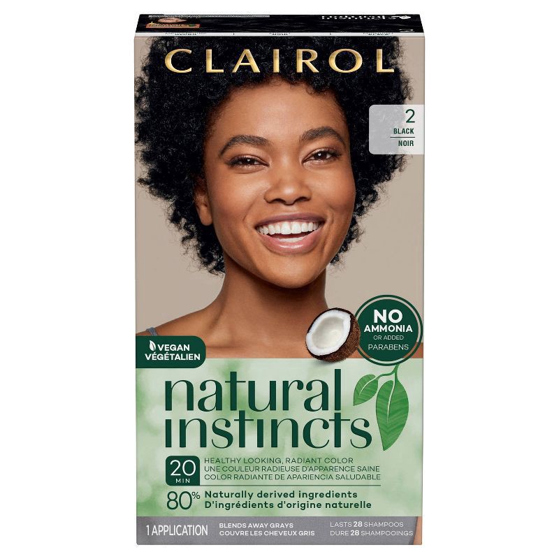 slide 1 of 8, Natural Instincts Clairol Demi-Permanent Hair Color Kit - 2 Black, Midnight, 1 ct