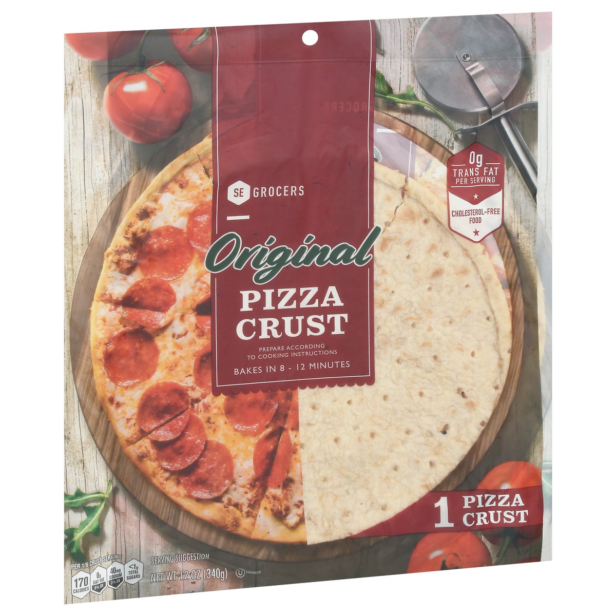 slide 5 of 9, SE Grocers Pizza Crust Orig12in, 1 ct