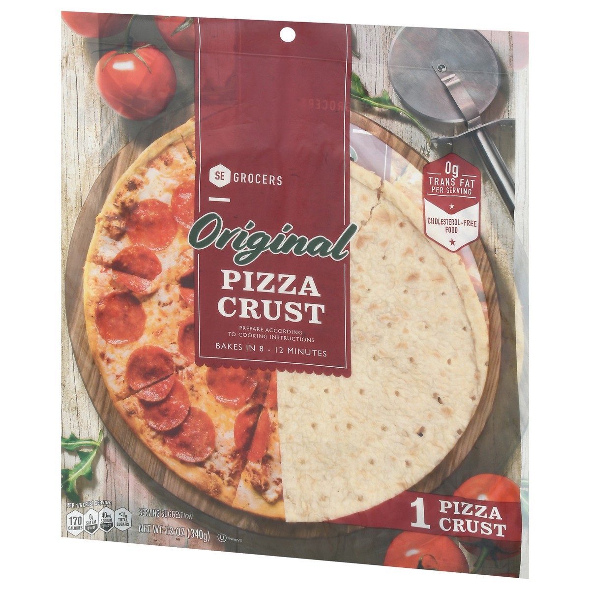 slide 8 of 9, SE Grocers Pizza Crust Orig12in, 1 ct