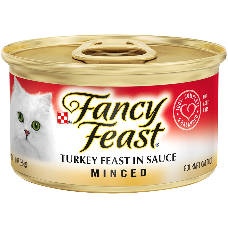 slide 1 of 6, Fancy Feast Minced Turkey Cat Food, 3 oz