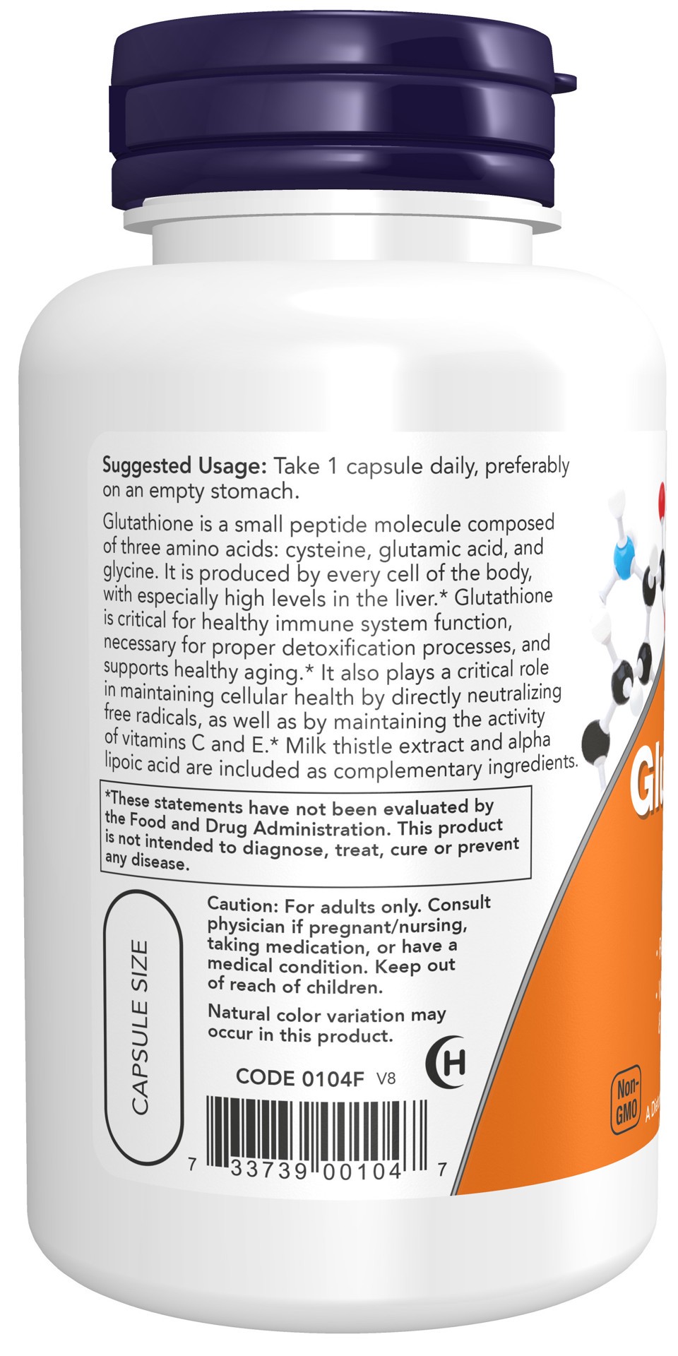 slide 3 of 4, NOW Foods Glutathione, 60 ct