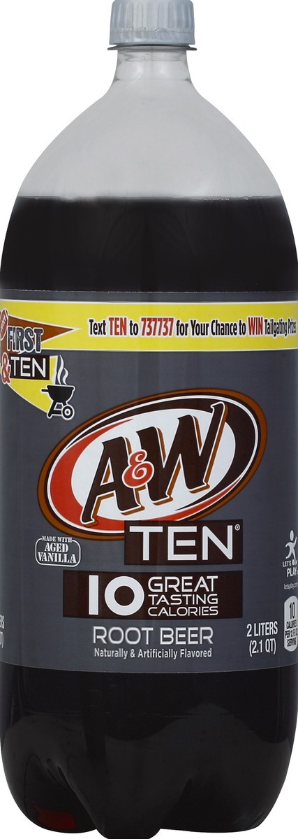slide 4 of 4, A&W TEN Root Beer Bottle, 2 liter