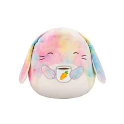 Squishmallows 12" Rainbow Tie-Dye Bunny Holding Carrot Mug