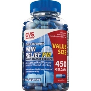 slide 1 of 1, CVS Health Extra Stength Pain Relief Pm Gelcaps, 450 ct