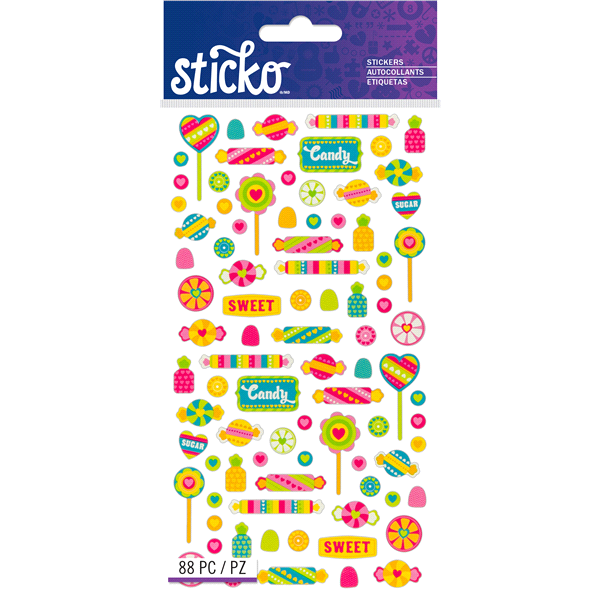 slide 1 of 1, Sticko Stickers Tiny Candy, 88 ct