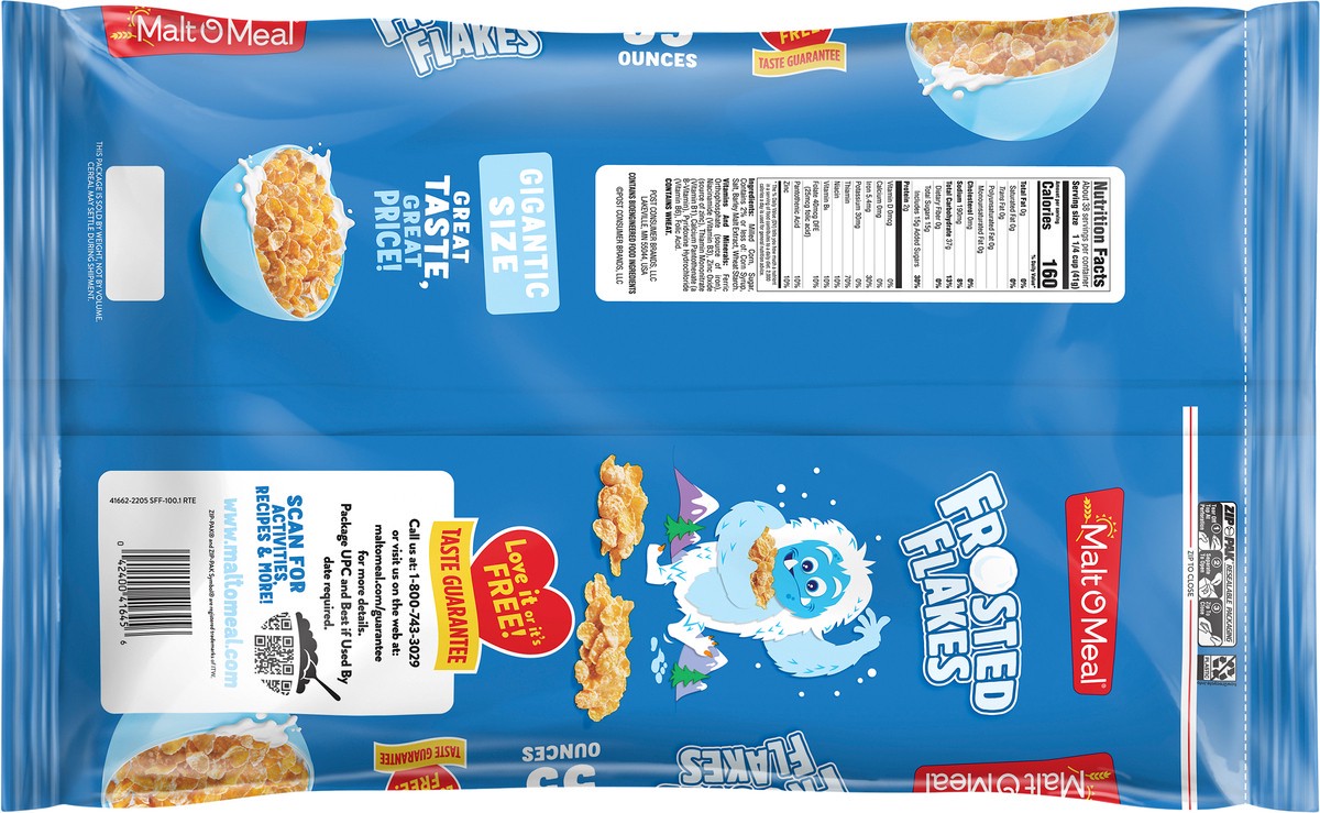 slide 4 of 7, Malt-O-Meal Frosted Flakes Cereal 55 oz, 55 oz