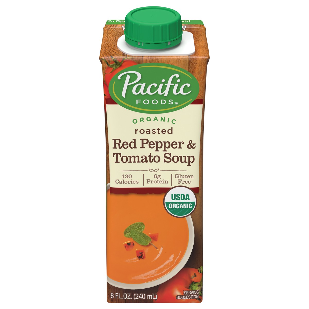Pacific Foods Organic Roasted Red Pepper & Tomato Soup 8 fl oz Shipt