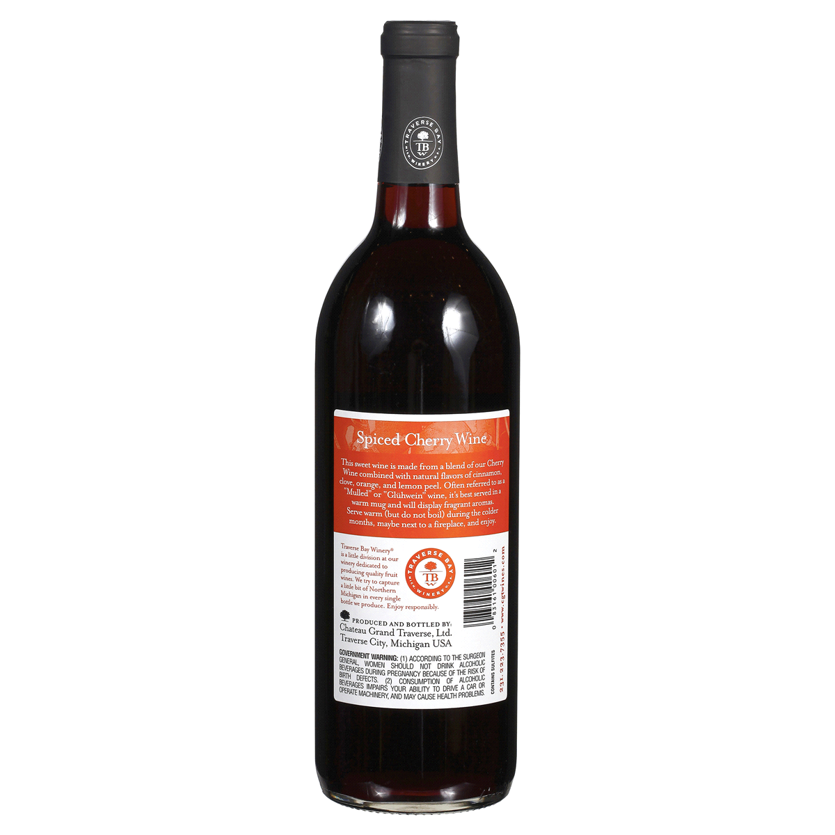 slide 2 of 2, OTHER-ALCOHOLIC BEVERAGES Traverse Bay Winery Spiced Cherry Wine, 750 ml