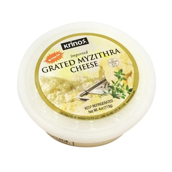 slide 1 of 1, Krinos Grated Myzithra Cheese, 4 oz
