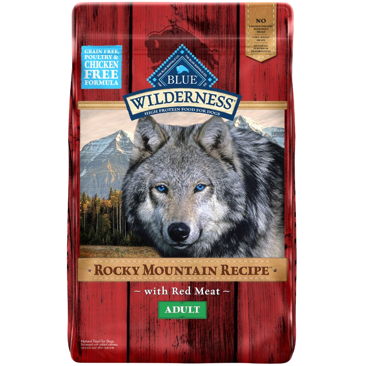 slide 1 of 1, Blue Buffalo Blue Wilderness Rocky Mountain Recipe Adult Red Meat Dry Dog Food, 22 lb