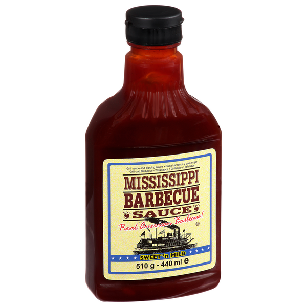 slide 1 of 1, Mississippi Barbecue Sauce Barbecue Sauce, Sweet 'n Mild, 18 oz