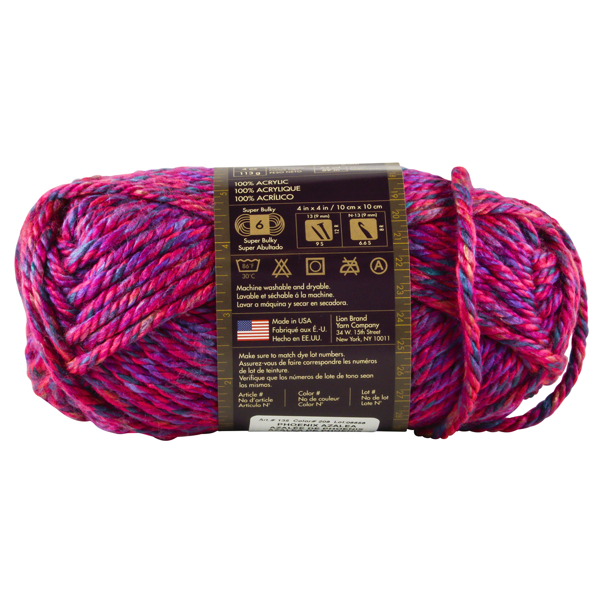 slide 3 of 3, Lion Brand Yarn Hometown USA Phoenix Azalea, 64 yd