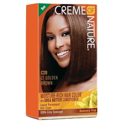 slide 1 of 1, Crme Of Nature Moisture Rich Hair Color C20 Light Golden Brown Kit, 1 ct