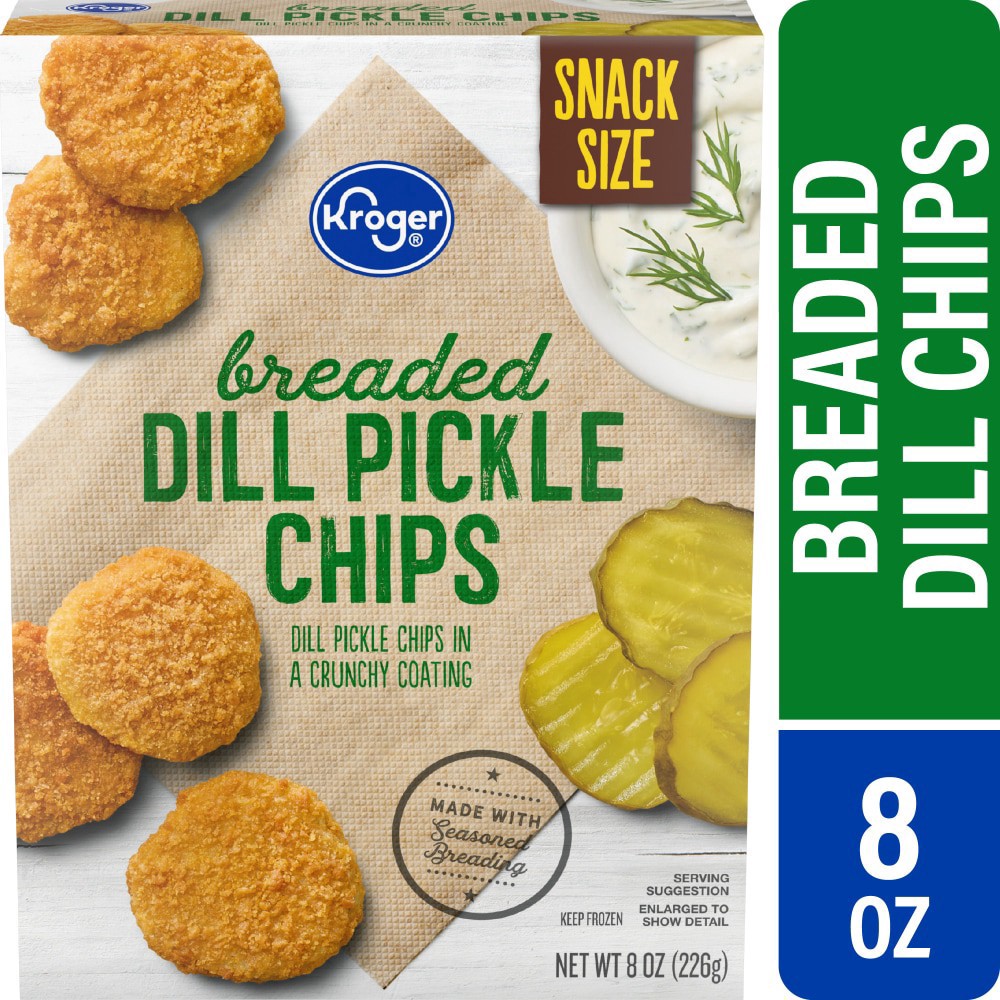 slide 1 of 4, Kroger® Breaded Dill Pickle Chips, 8 oz
