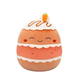 Squishmallows 12" Brown Carrot Cake with White Icing and Closed Eyes