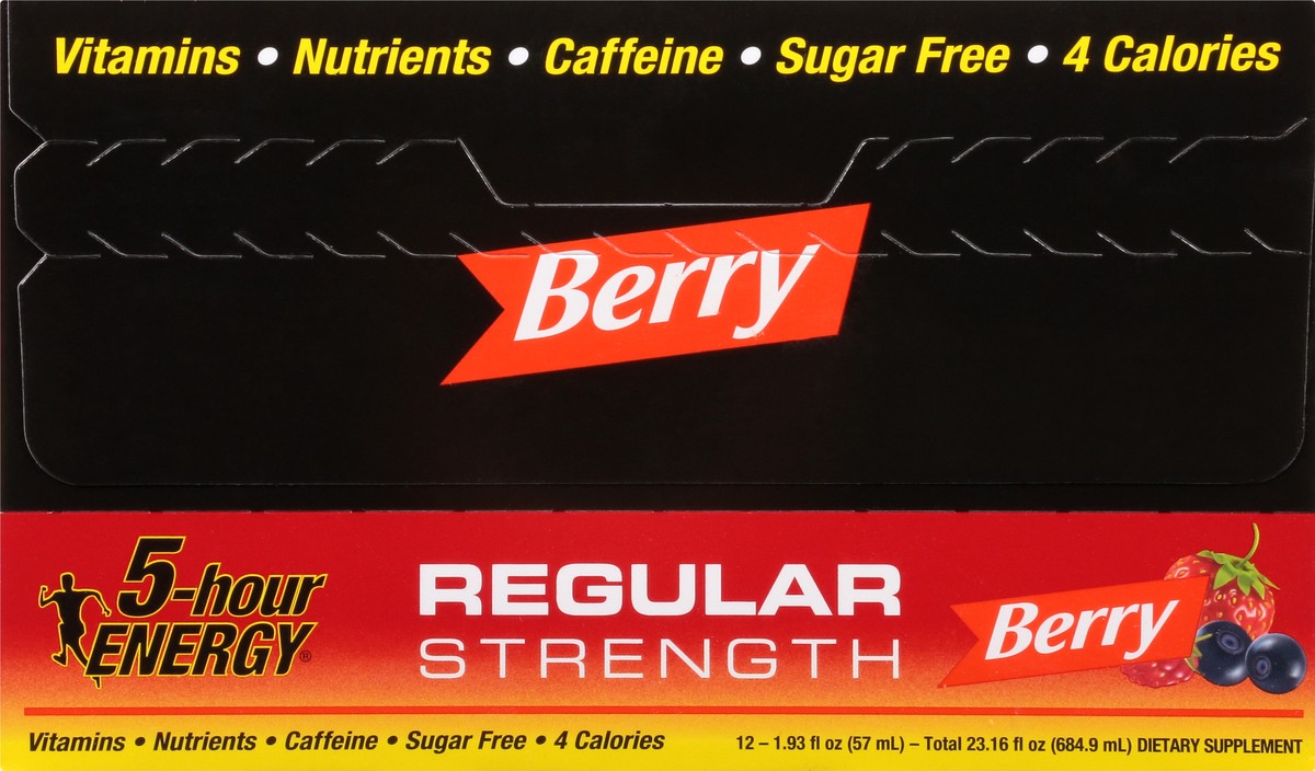 slide 10 of 13, 5-Hour Energy 12 Pack Regular Strength Berry Energy Shot 9 ea, 9 ct