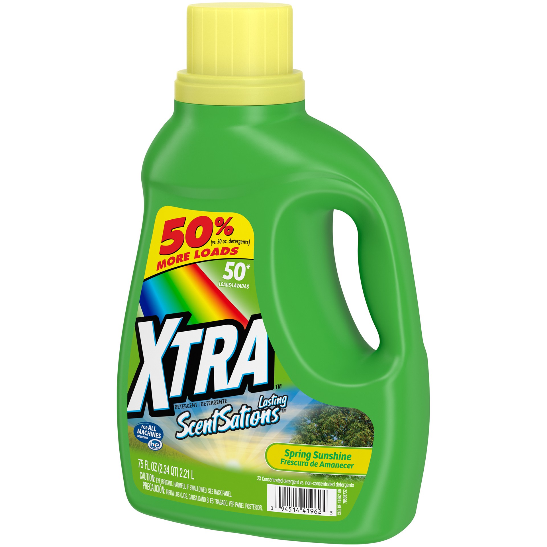 slide 4 of 4, Xtra Liquid Laundry Detergent, Spring Sunshine, 75oz, 75 fl oz