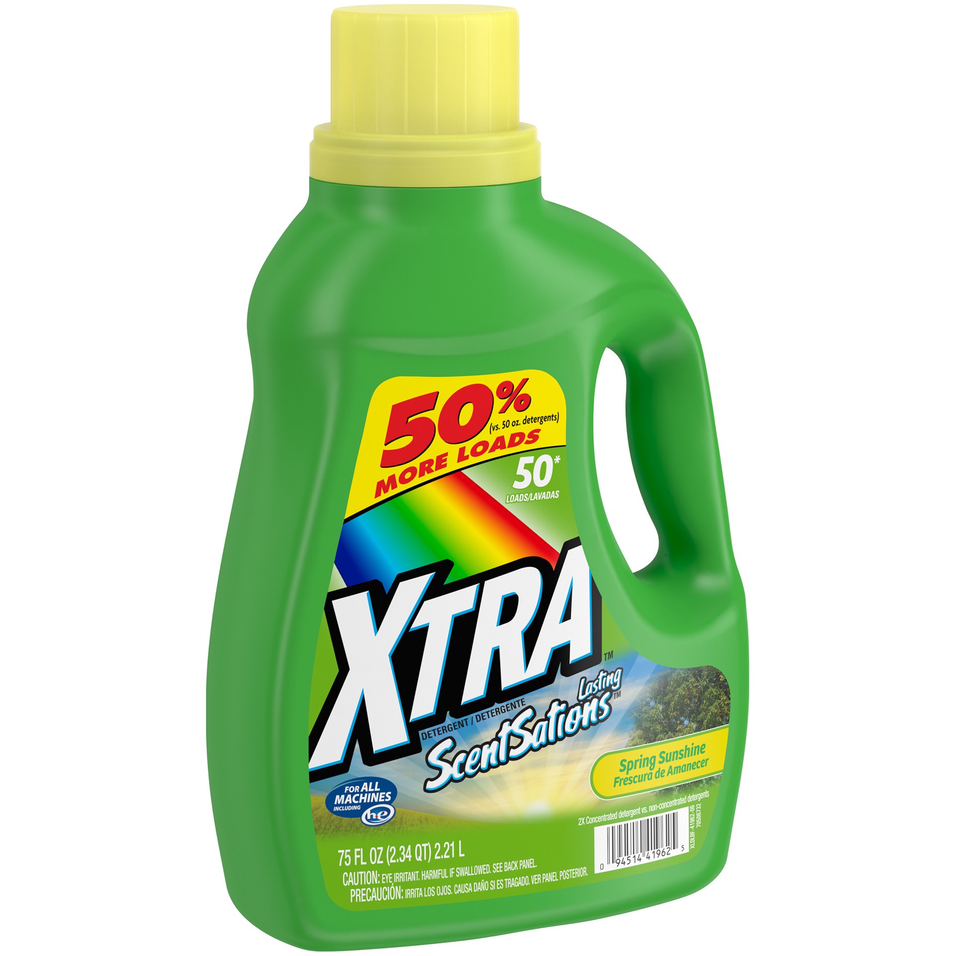 slide 3 of 4, Xtra Liquid Laundry Detergent, Spring Sunshine, 75oz, 75 fl oz