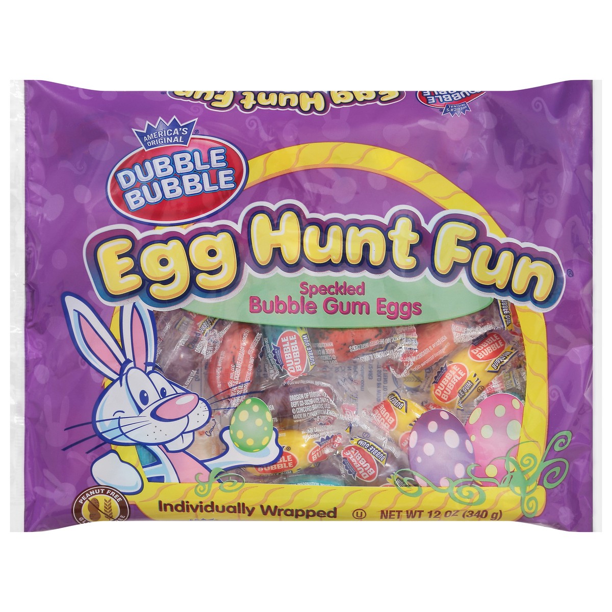 slide 1 of 5, Dubble Bubble Speckled Egg Hunt Fun Bubble Gum Eggs 12 oz, 12 oz