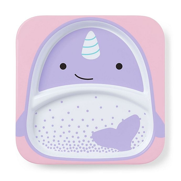 slide 1 of 3, Skip Hop SKIP*HOP Zoo Narwhal Divided Plate - Violet/Pink, 1 ct