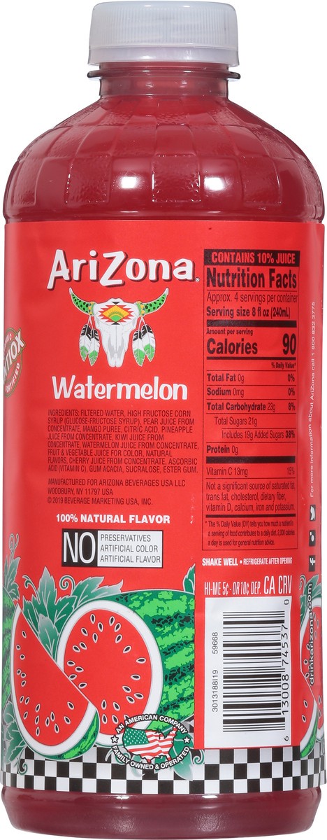 slide 3 of 14, AriZona Watermelon Fruit Juice Cocktail - 34 fl oz, 34 fl oz