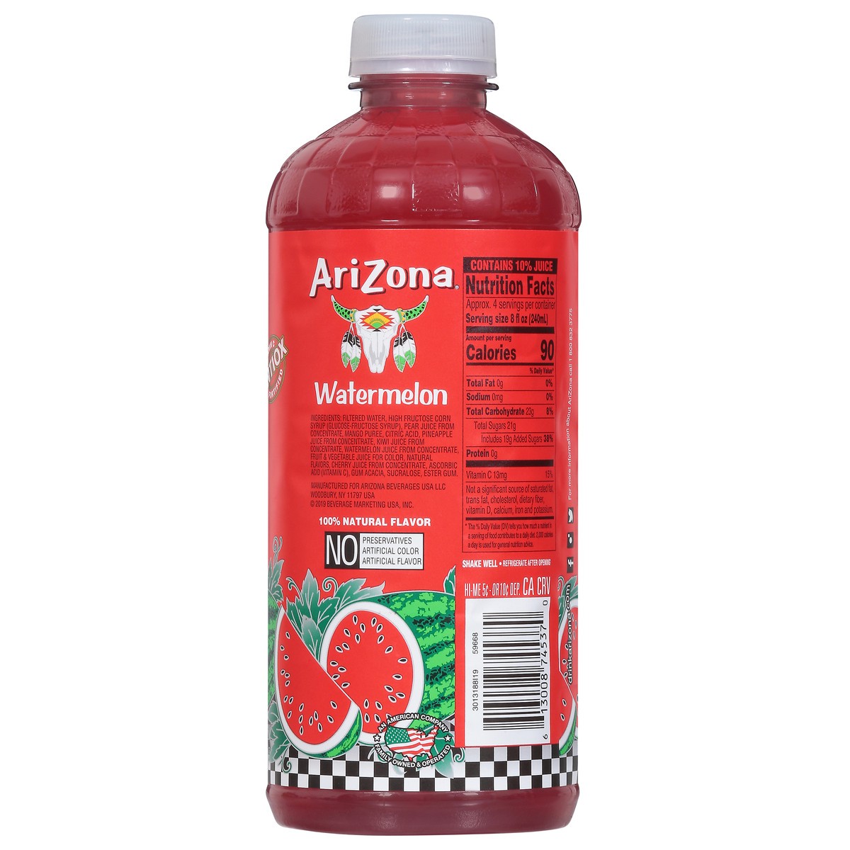 slide 4 of 14, AriZona Watermelon Fruit Juice Cocktail - 34 fl oz, 34 fl oz