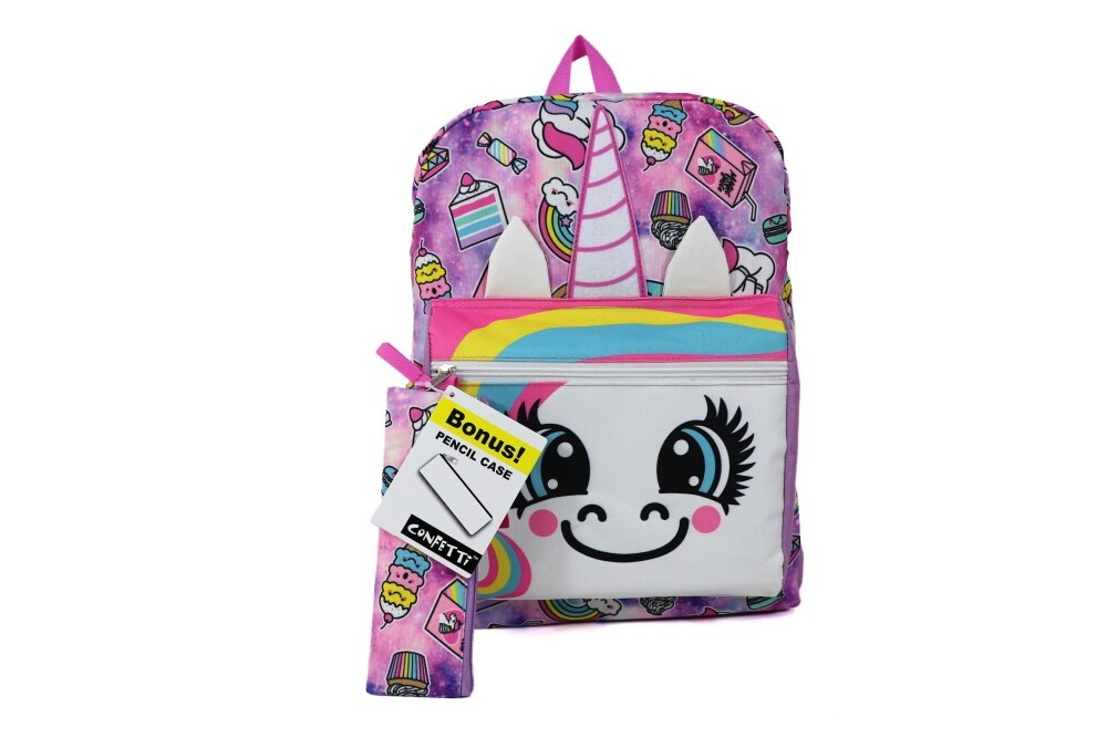 slide 1 of 1, Cudlie Backpack & Pencil Case Set - Spaced Out Unicorn, 1 ct