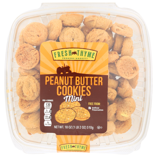 slide 1 of 1, Fresh Thyme Peanut Butter Mini Cookies, 18 oz