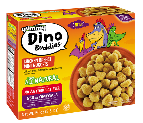 slide 1 of 5, Yummy Dino Buddies Chicken Breast Mini Nuggets, 56 oz