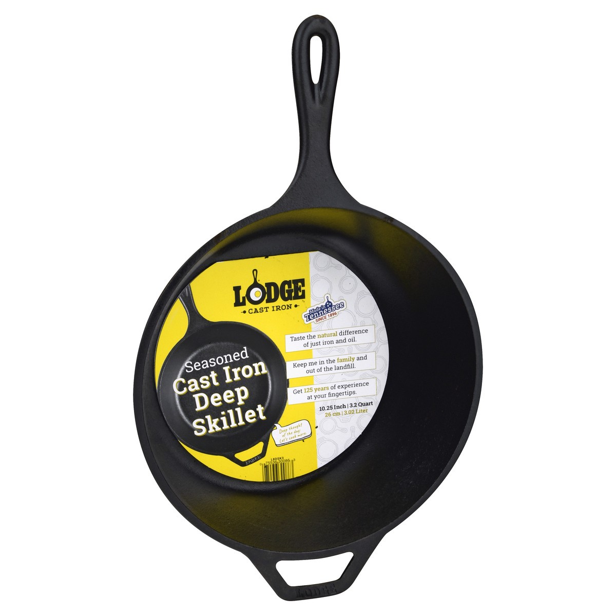 slide 4 of 9, Lodge Seasoned Cast Iron Deep Skillet 1 ea, 1 ct