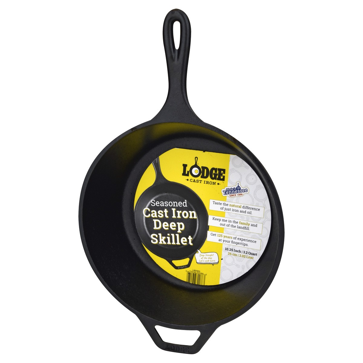 slide 3 of 9, Lodge Seasoned Cast Iron Deep Skillet 1 ea, 1 ct