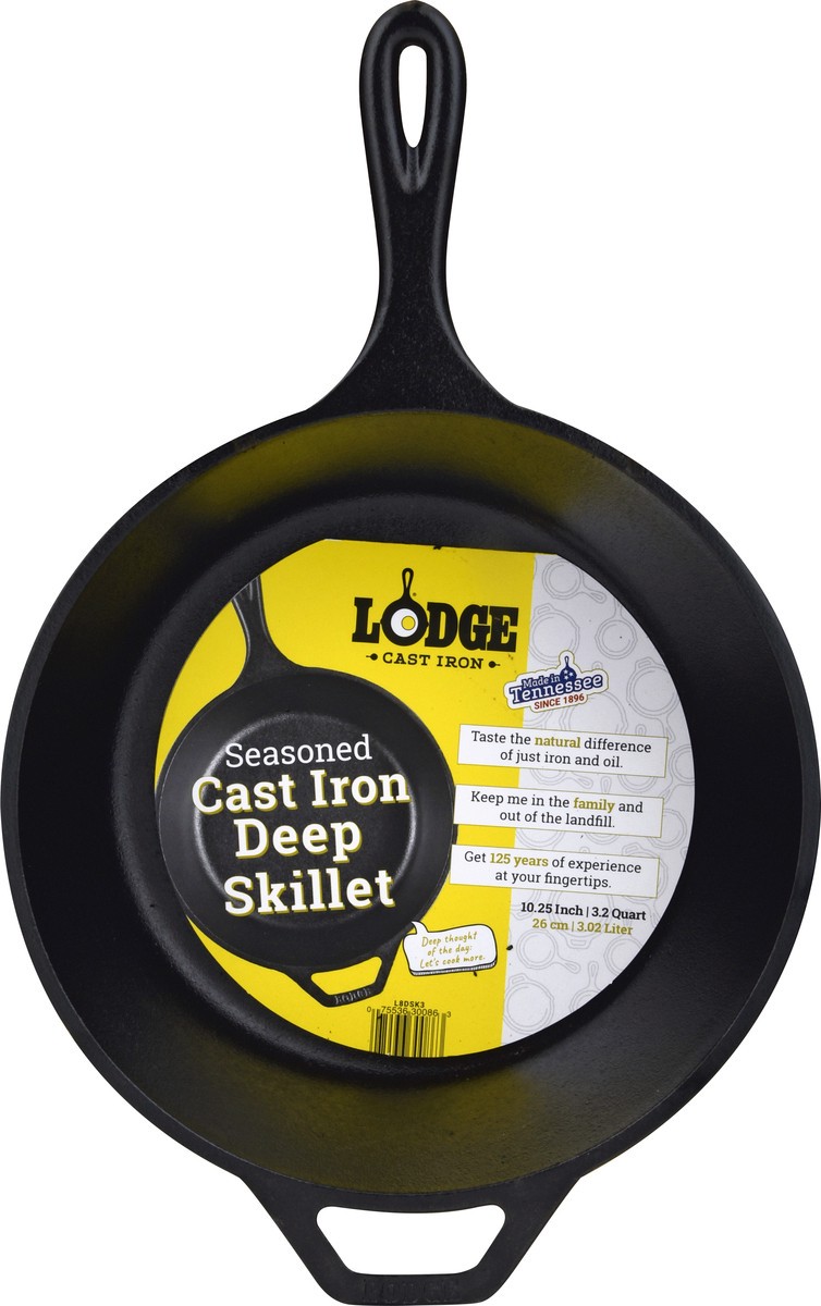 slide 8 of 9, Lodge Seasoned Cast Iron Deep Skillet 1 ea, 1 ct