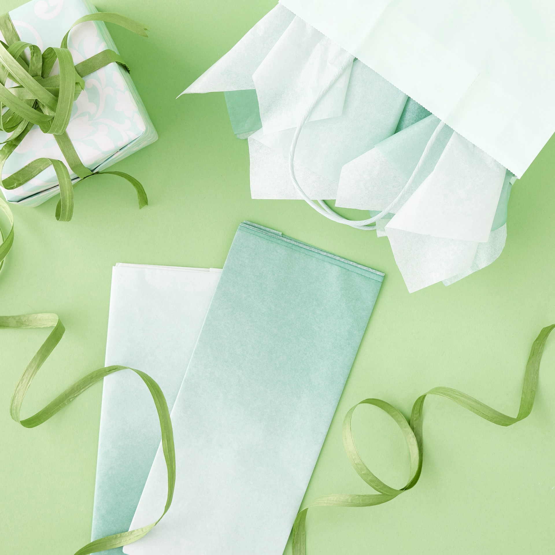 slide 3 of 3, Turquoise Ombre Tissue Paper Sheets By Celebrate It, 20 in x 20 in