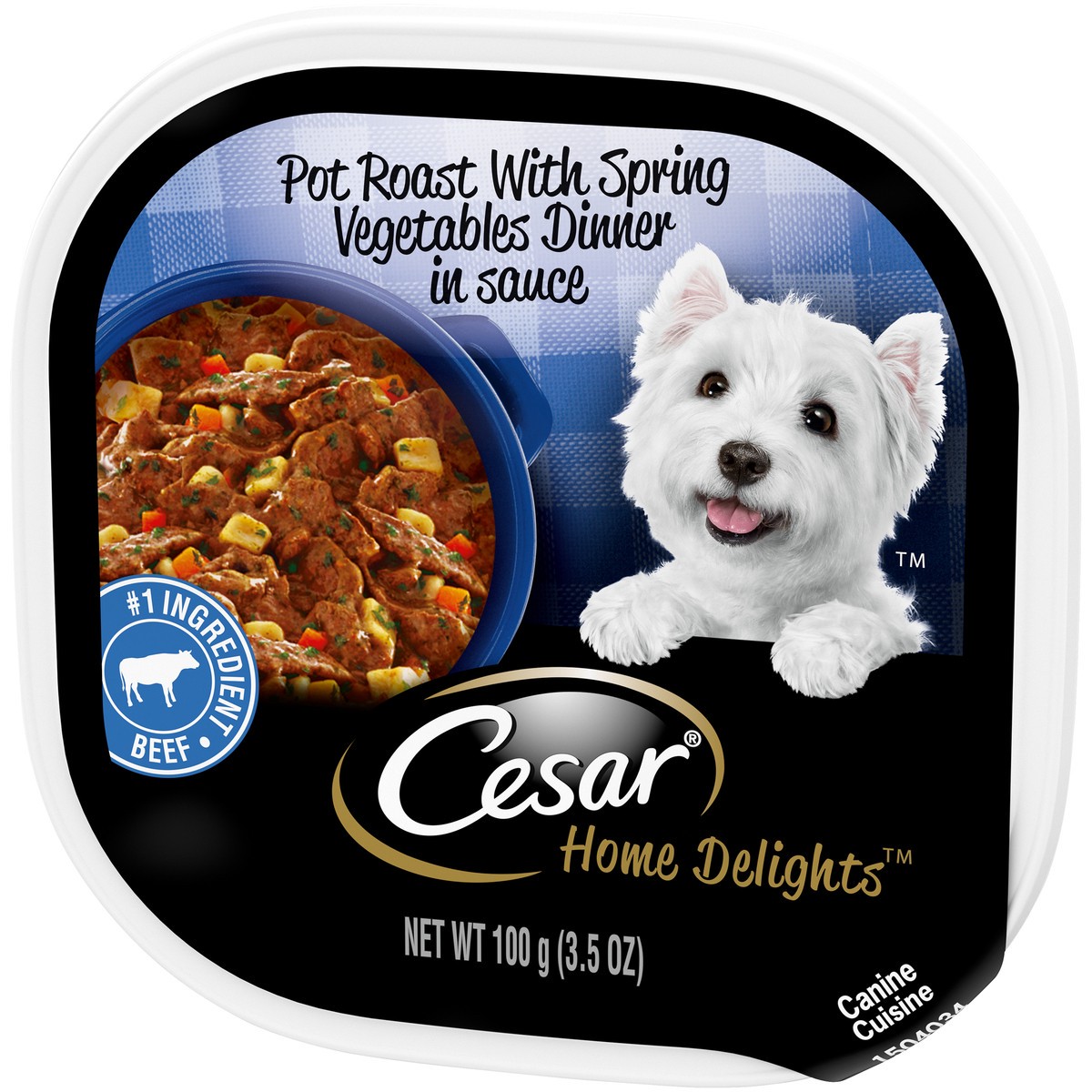 slide 3 of 9, Cesar Canine Cuisine Home Delights Pot Roast with Spring Vegetables Wet Dog Food, 3.5 oz