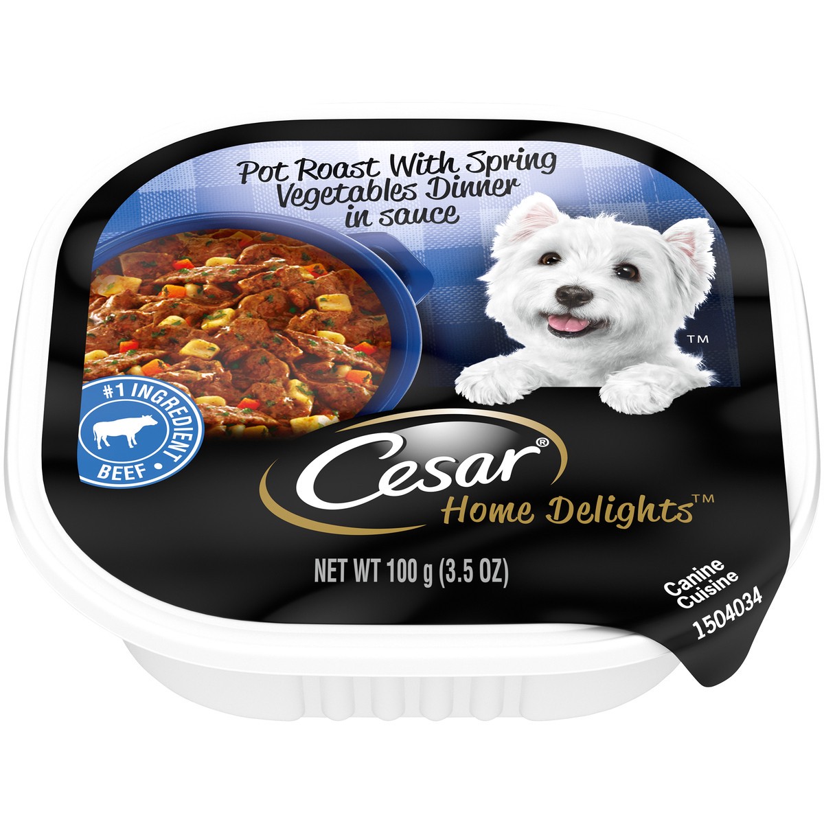 slide 1 of 9, Cesar Canine Cuisine Home Delights Pot Roast with Spring Vegetables Wet Dog Food, 3.5 oz