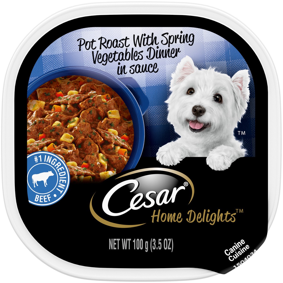 slide 6 of 9, Cesar Canine Cuisine Home Delights Pot Roast with Spring Vegetables Wet Dog Food, 3.5 oz