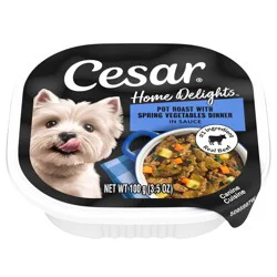 Cesar Home Delights Pot Roast with Spring Vegetables Dinner in Sauce Canine Cuisine 3.5 oz