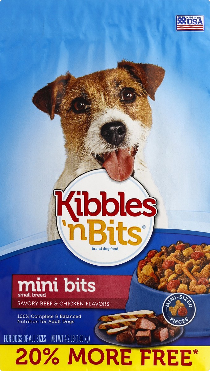 slide 5 of 7, Kibbles 'n Bits Small Breed Mini Bits Savory Beef & Chicken Flavor Dog Food, 4.2-Pound, 4.2 lb