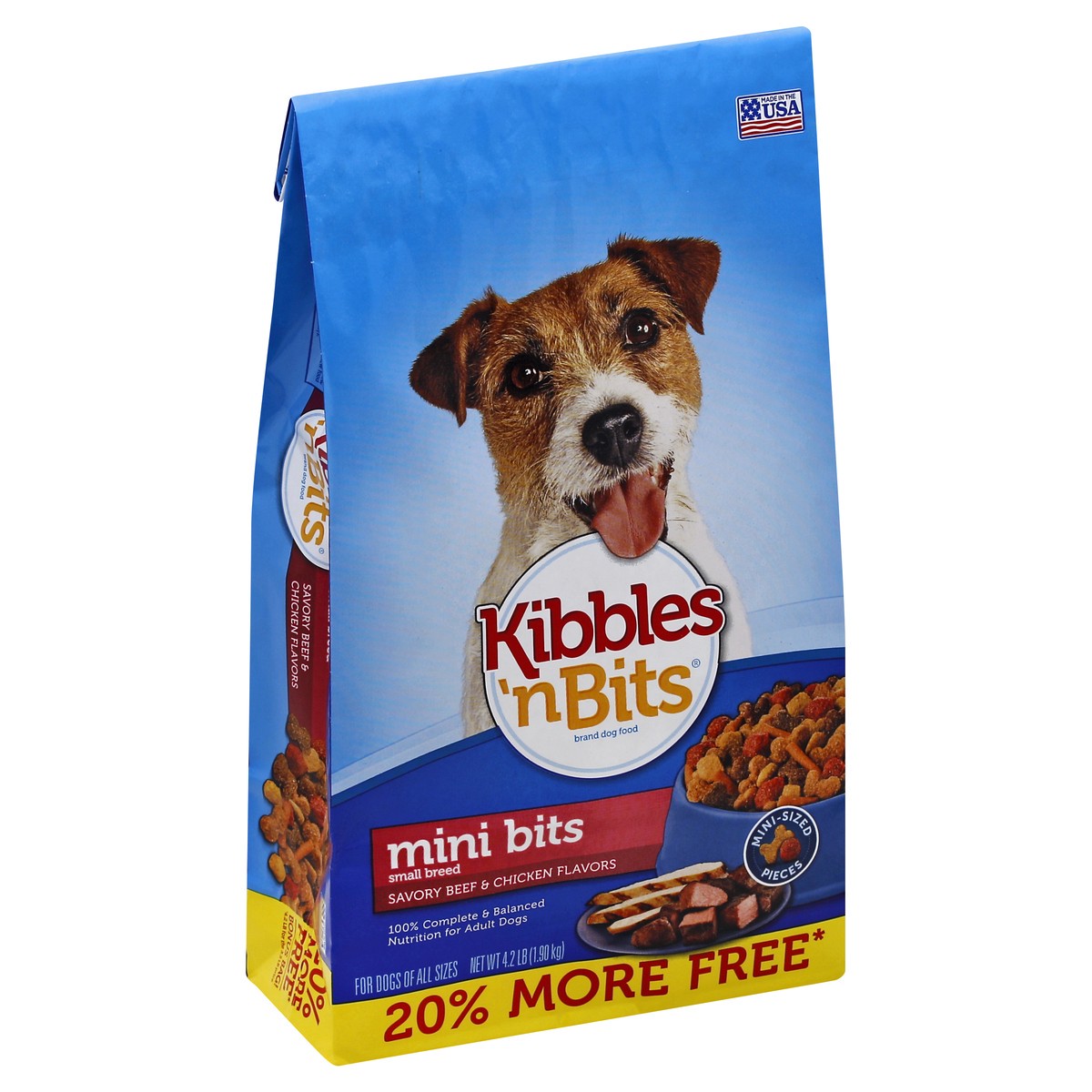 slide 7 of 7, Kibbles 'n Bits Small Breed Mini Bits Savory Beef & Chicken Flavor Dog Food, 4.2-Pound, 4.2 lb